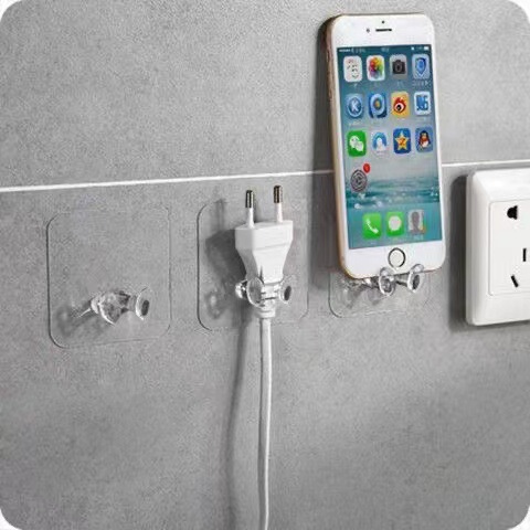 Plug hook holder wall cute data cable organizer hook power cord charger organizer cable clip