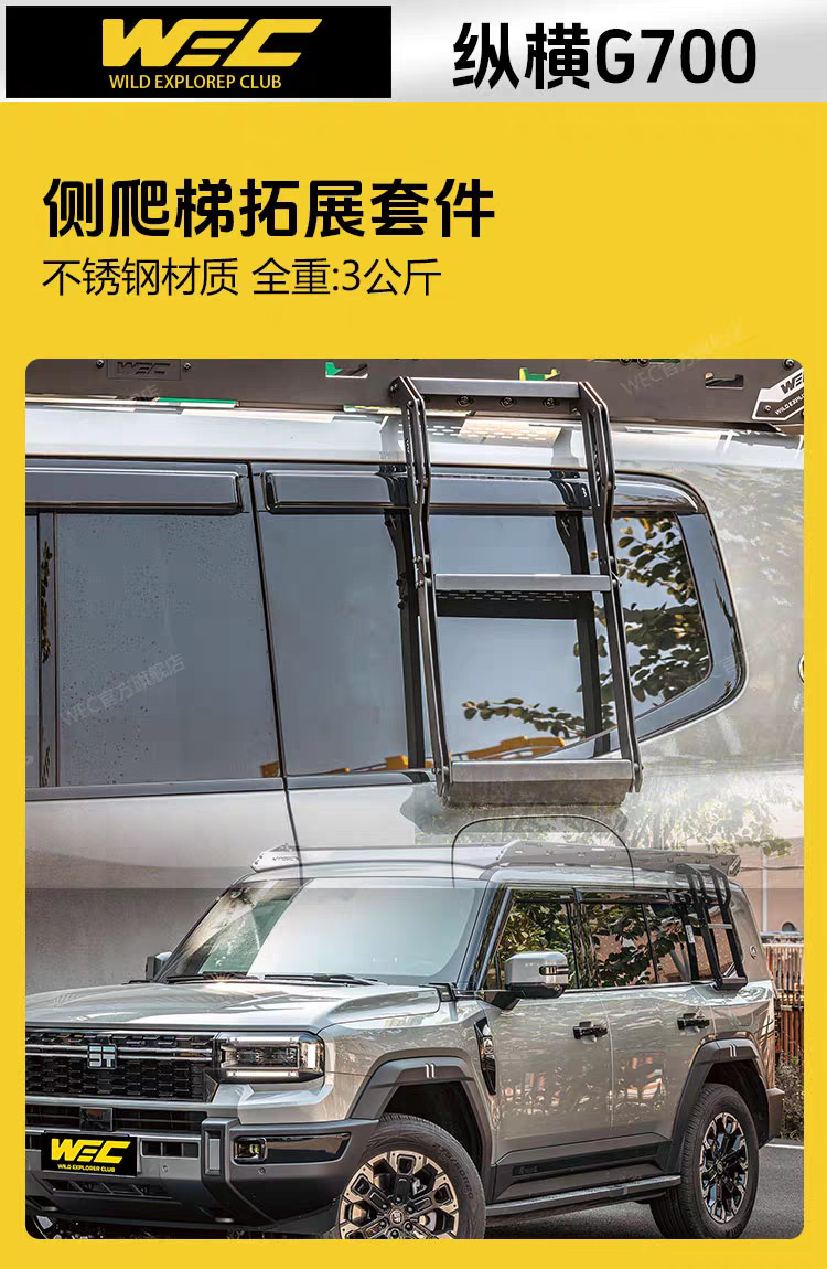 Zongheng G700 roof rack WEC ladder camping self-driving vehicle expansion modular thickened roof platform
