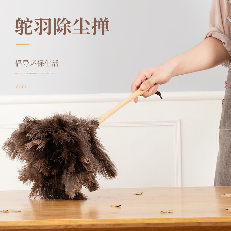 Ostrich Feather Duster Dust-free Household Cleaning Vehicle Electrostatic Sweeping Ash Brush Artifact Feather Duster
