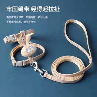 新款猫咪工字牵引绳外出牵引带猫链防挣脱工字猫胸背带卡通猫绳