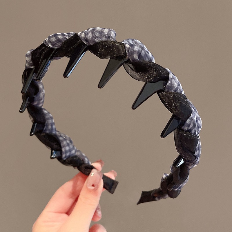 新しいレトロなラインストーンツイストヘッドバンド、ハイエンドでエレガントなヘッドバンド、ヘアピン、女性用インターネットセレブスタイルのつば広ヘアプレス洗顔フープ|undefined