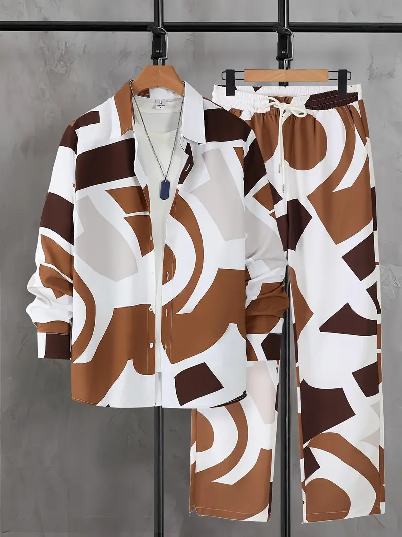 American Cross-border 2024 nueva línea de tendencia de moda casual camisa de manga larga pantalones traje MB12 ML4