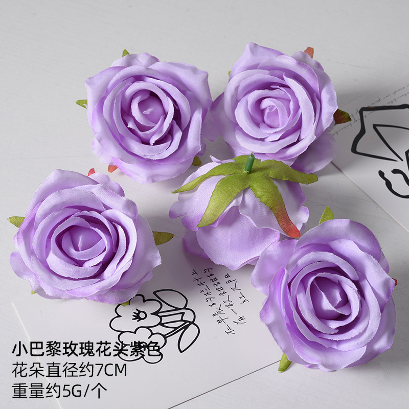 Simulación de flores falsas flores púrpura estilo Monet material DIY para la boda flor de broche flor flor flor flor de decoración diseño de guirnaldas