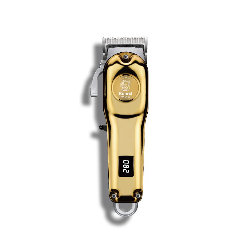 Nueva cortadora de pelo eléctrica ajustable Kemei con pantalla digital, cortadora de pelo eléctrica profesional para recortar el cabello con aceite