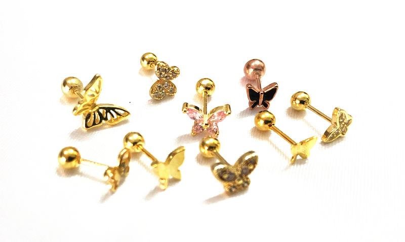 5g Weight Zircon Inlay Material Ear Studs Classification 1 Pair Quantity Daily Occasion 925 Sterling Silver Material Butterfly Pattern Women's Gender Plating, Inlay Design Simple Style Style 1 Pair 925 Sterling Silver Zircon Butterfly Ear Studs 3