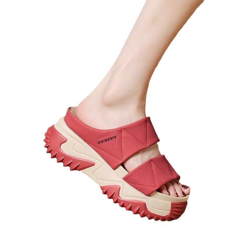 2023 verano de las mujeres sudor de la moda de estilo coreano transfronterizo cómodo muffin nudo zapatos de fondo suave estudiante Zapatos Sandalias