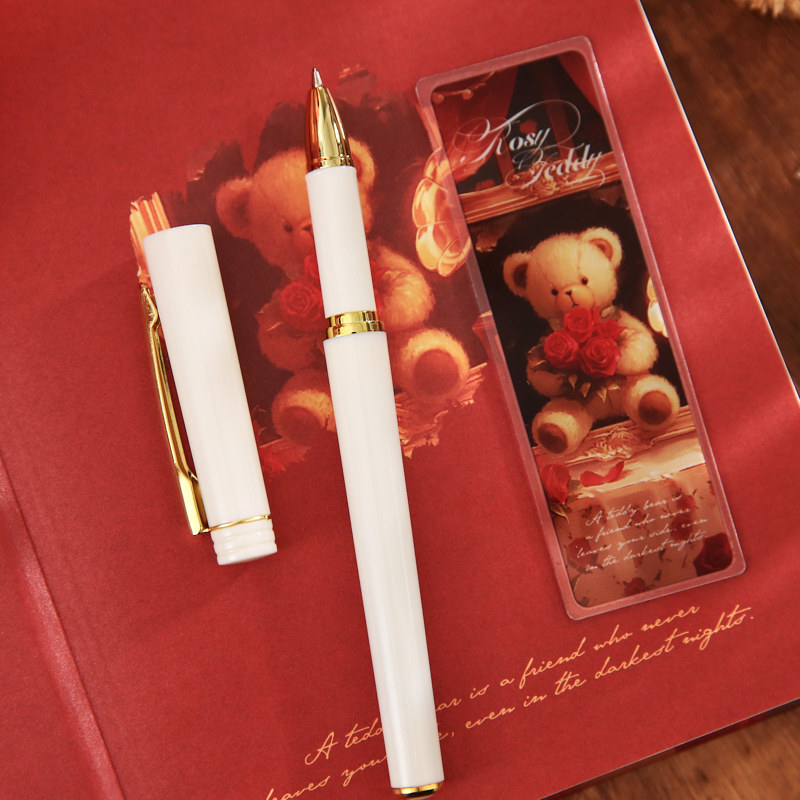 Mr. Paper Caja de regalo de tapa dura Little Bear Romantic House Juego de bloc de notas para estudiantes de dibujos animados Cuaderno de papelería de alto valor