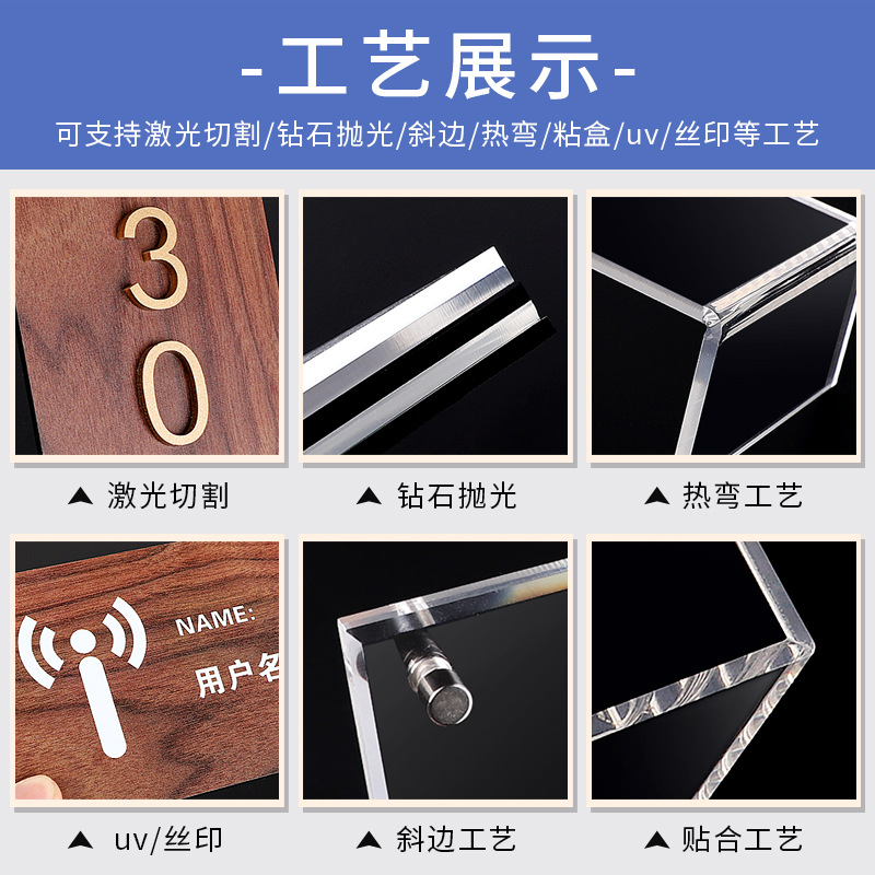 家用門牌號碼牌亞克力酒店民宿辦公室標識牌數字創意輕奢指示標牌