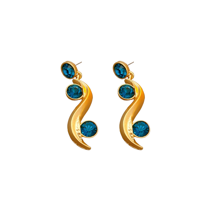 Medieval vintage diamantes ondulados pendientes collar lujo ligero nicho conjunto retro joyas versátiles femeninas sensación de alta calidad image 6