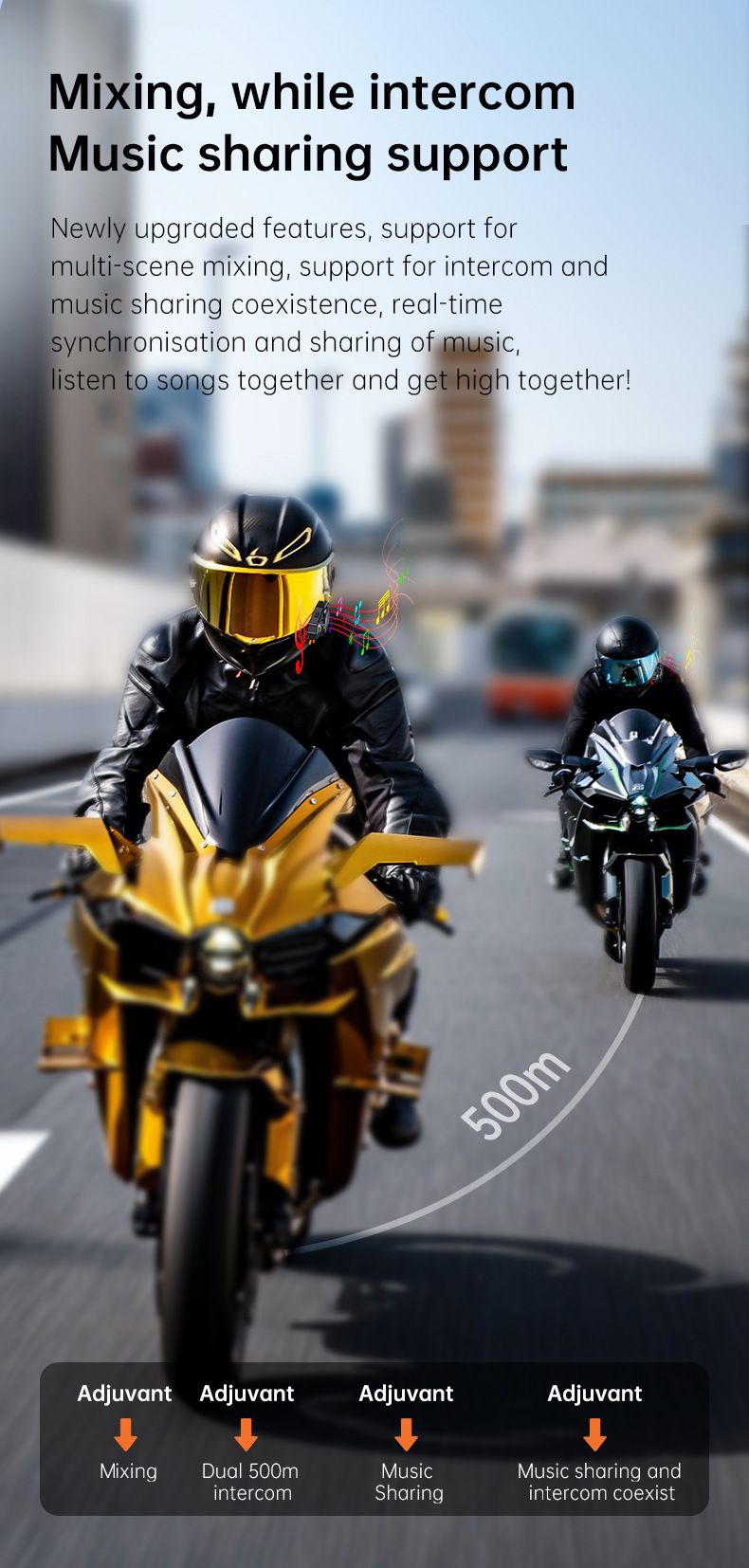 Q68Max Cross-Border Popular Helmet Bluetooth Headset with Mixed Sound Music Sharing, Full-Color Screen, Fm Intercom Helmet Headset