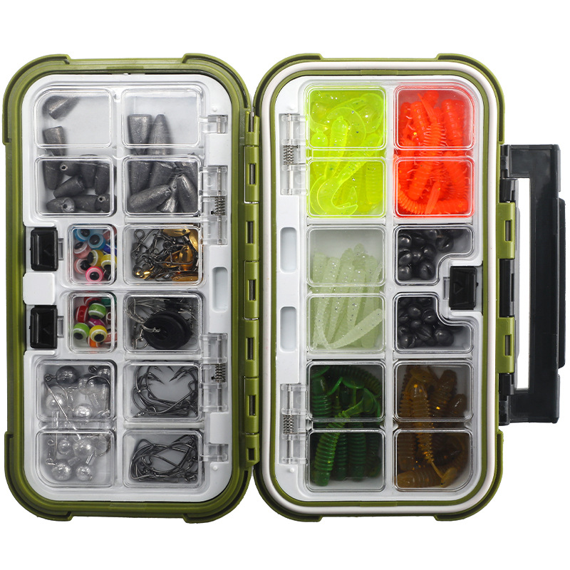 Weihe 221 piezas texas grupo de pesca luya traje de cebo ola escalada VIB cebo suave gancho lentejuelas traje weihai transfronterizo