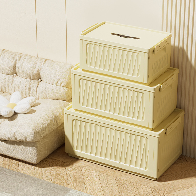 Ins-style Folding Industrial-style Storage Box with Lid Household Bedroom Storage Fit Box Moving Storage Box Dormitory