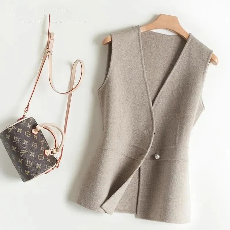 8835 Woolen Vest Vest Vest Coat Women's High-end Short 2024 Spring and Autumn New Slim-fit V-neck Waistcoat for Petite 8835 Woolen Vest Vest Vest Coat Women's High-end Short 2024 Spring and Autumn New Slim-fit V-neck Waistcoat for Petite