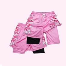 D 35721 3D Digital Print Loose Casual Shorts ����ӡ���̿�