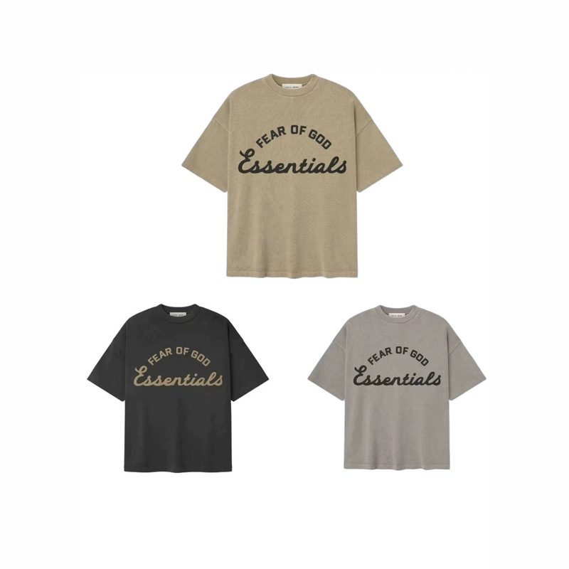Cross-Border Fog Multi-Line Ess High Version Original Factory Cross-Border New American-Style Loose Letter T-Shirt Short-Sleeve Shorts Set