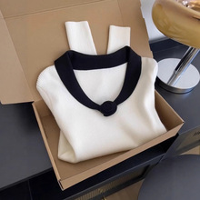 毛衣时尚百搭女装秋冬季毛针织衫长袖针织圆领毛衫显瘦