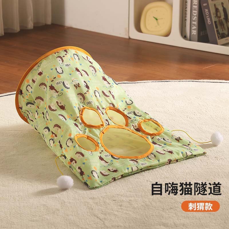 Juguetes para gatos, bolsas de diamantes para mascotas, juguetes, papel de banda, juego de pompones de ratón resistente a las mordeduras, agujero de perforación para gatos, túnel para gatos