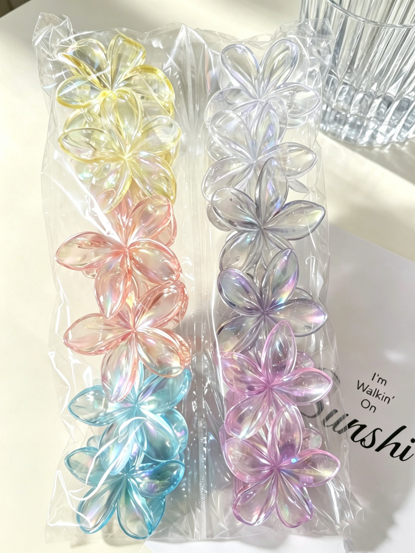 Vacancias de verano transfronterizas huevo flor clip para el cabello de mujeres tarjeta de sensibilidad avanzada 2026 nuevo conjunto de adornos para el cabello de flores laterales image 10
