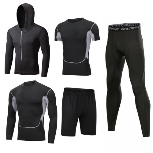 Men's Spring Exercise Set Fitness Top and Leggings Running Training Tight Basketball Sports Equipment