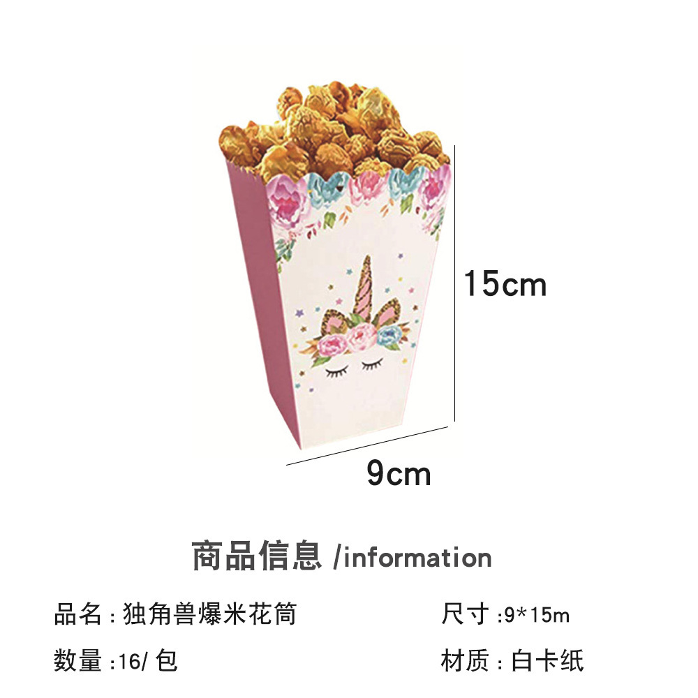 Fiesta de unicornio traje fiesta de cumpleaños traje desechable Placa de papel taza de papel tejido unicornio decoración del partido