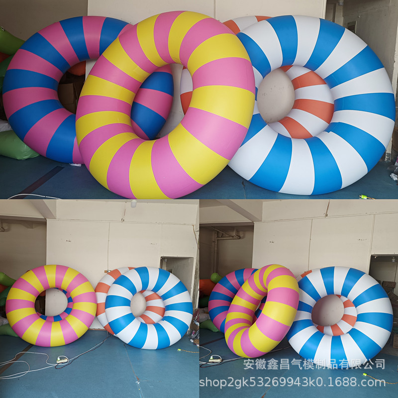 充气PVC泳圈气球气模 游泳圈救生圈气模拍照神器相框酒吧道具