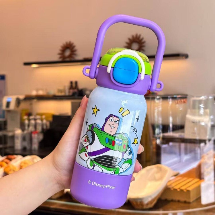 Toy Story 316 tazas de acero inoxidable de dibujos animados portátiles tazas de agua de paja estudiantes de alto valor facial