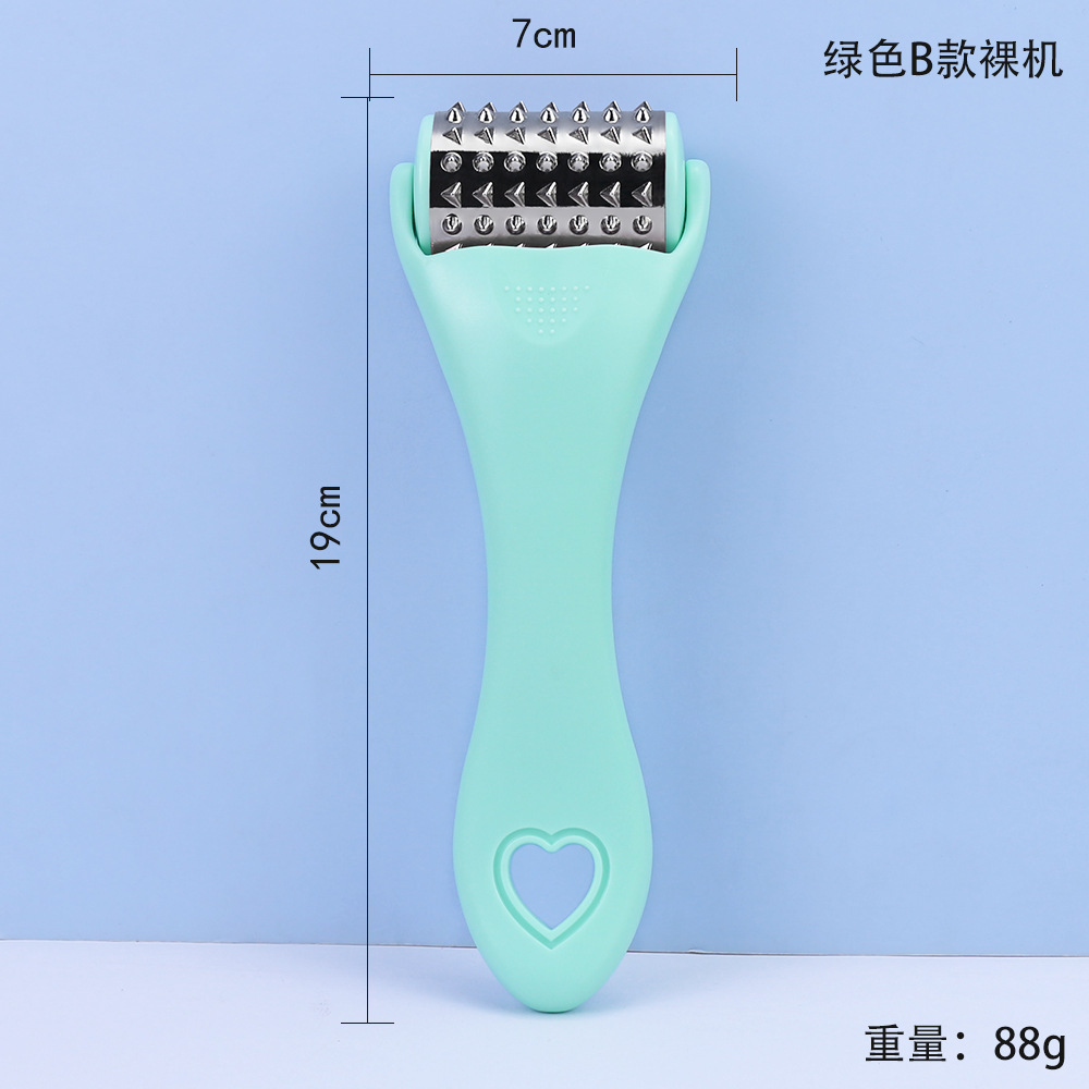 Nuevas herramientas de masaje facial transfronterizas, lifting de belleza, compresas de hielo, guía de masaje, rodillo de masaje de metal en forma de diente de lobo