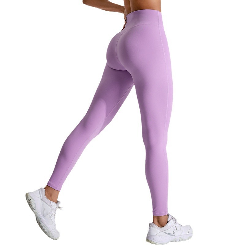 Nuevo frente plisado vientre contracción pantalones de yoga cintura alta melocotón Levantamiento de cadera medias deportivas correr al aire libre de secado rápido pantalones de fitness