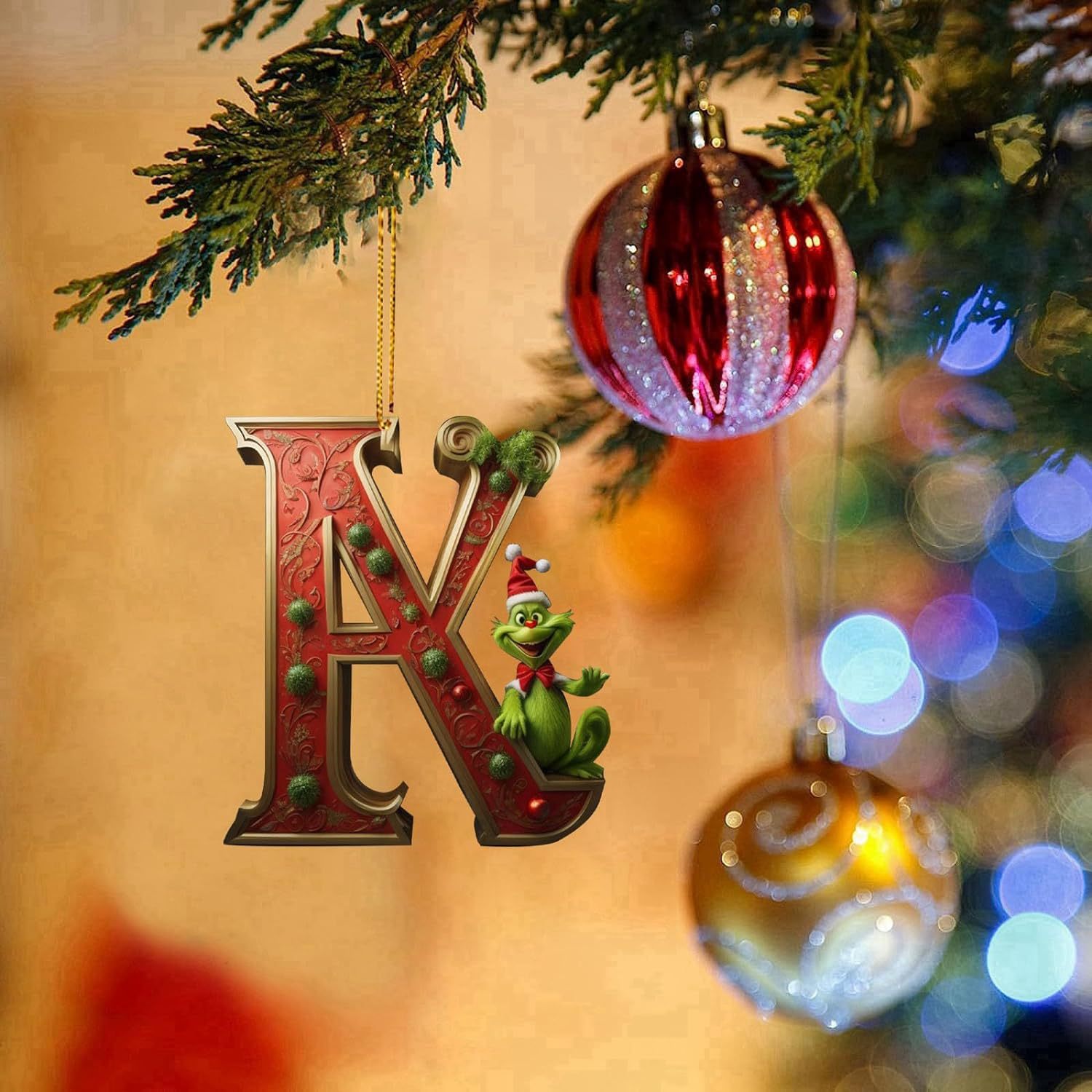 Amazon Grinch carta decoración de Navidad árbol de Navidad ornamento colgante ornamento