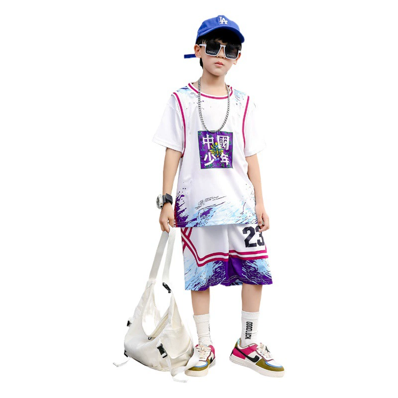 Детская баскетбольная форма из двух частей, летняя одежда для мальчиков и девочек, джерси для детей старшего возраста, спортивный костюм с короткими рукавами, дышащий и быстросохнущий.