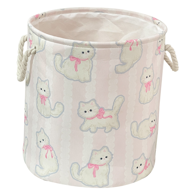 Cesta de ropa sucia de gato lindo Cesta de almacenamiento de ropa sucia Cesta de ropa sucia Cubo de almacenamiento de muñecas Cesta de lavandería Cesta de ropa de dormitorio doméstico
