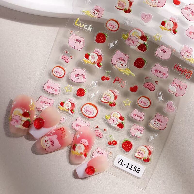2025 Xiaohongshu New Nail Stickers New Cartoon Cute Three-Dimensional Embossed Nail Art Stickers Nail Art Stickers 2025 Xiaohongshu New Nail Stickers New Cartoon Cute Three-Dimensional Embossed Nail Art Stickers Nail Art Stickers