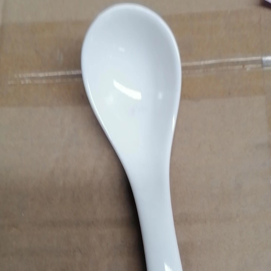 Cuchara de cerámica blanca pura para hoteles, cuchara para sopa, cuchara para arroz, cuchara de cisne con mango largo, vajilla diaria, cuchara para nido de pájaro