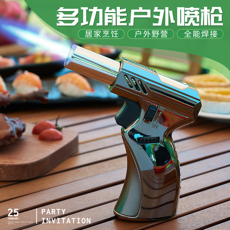 Focus Sg004 Direct Blue Flame Lighter Spray Gun Outdoor Windproof Cigar Barbecue Portable Igniter Home