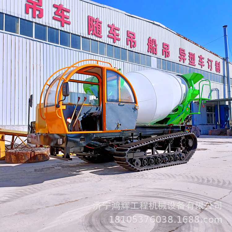 水利施工履带式水泥罐车 混凝土履带运输泵 3方砂浆料搅拌机