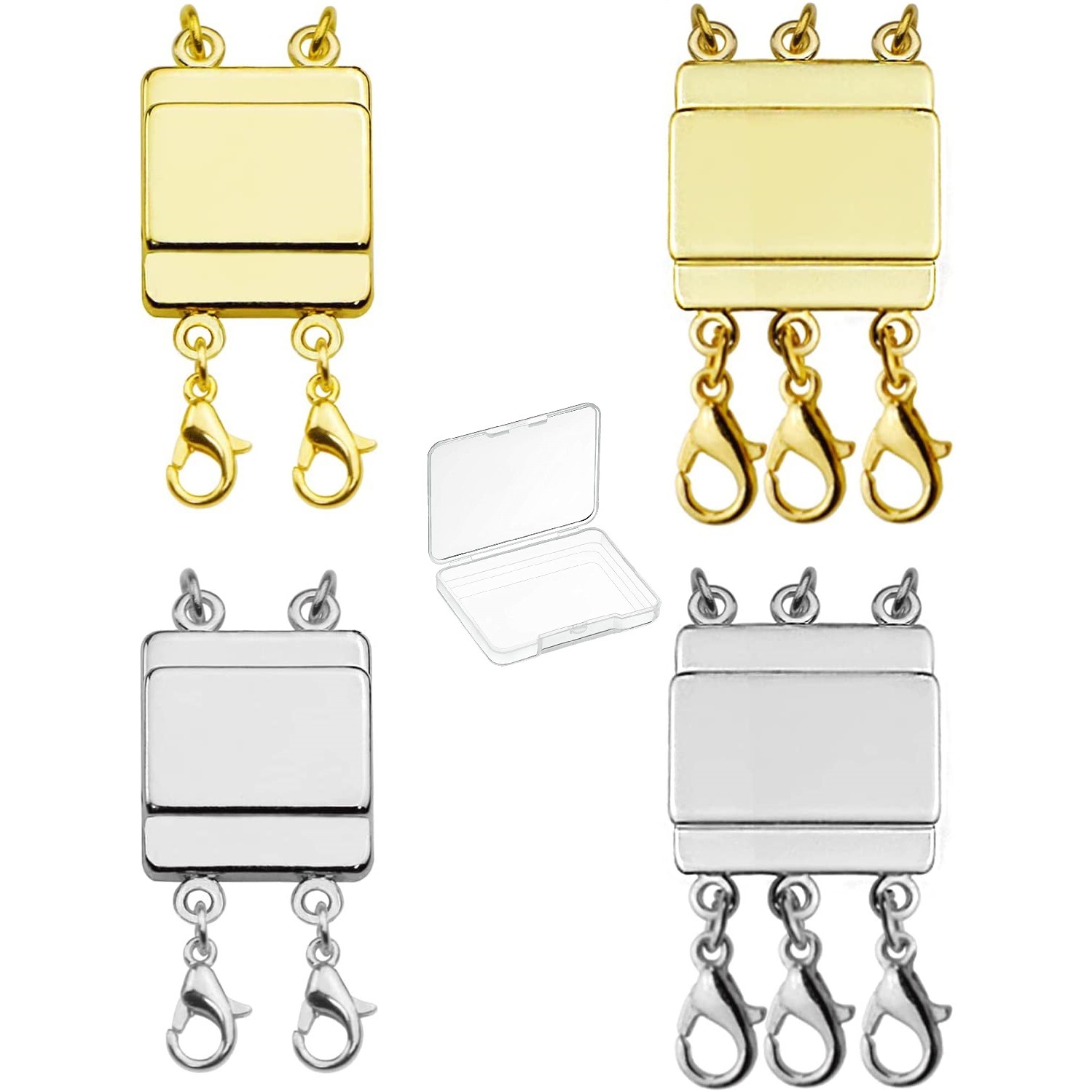 2 filas 3 filas collar hebilla pulsera hebilla oro plata multi-capa joyería hebilla al por mayor image 6