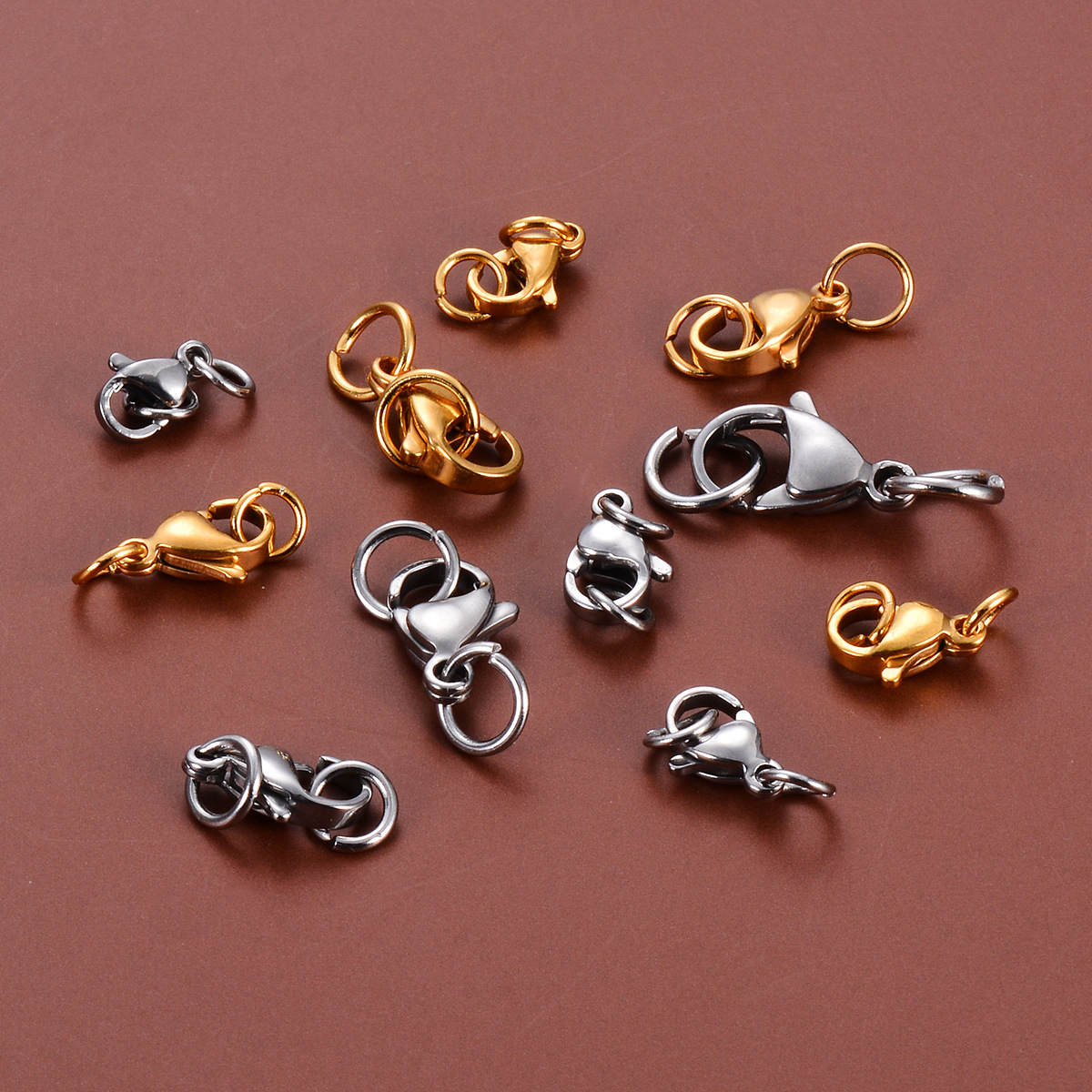 Casual, Simple Style, Streetwear Style 10 PCS/Package 15mm Diameter 9mm 216 Stainless Steel Geometric Lobster Clasp
