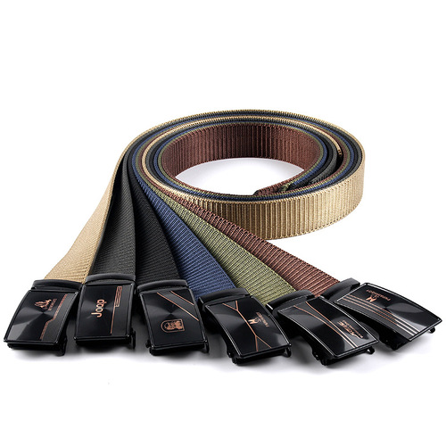 Men's thickened nylon belt  new canvas tactical belt automatic buckle outdoor sports and leisure versatile pants belt