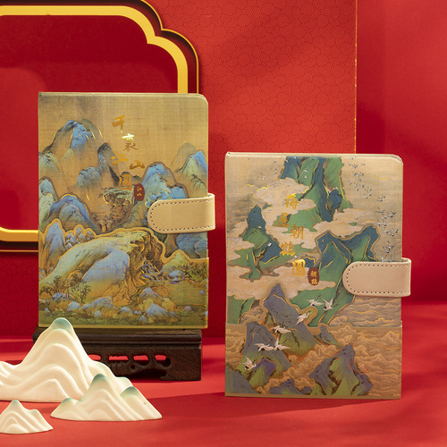 Retro high-value hand ledger notepad diary ancient painting magnetic buckle wholesale student business notebook