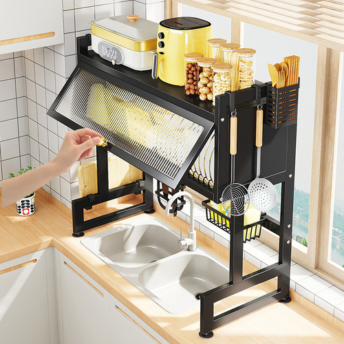 Kitchen sink rack household dish drain rack multi-functional countertop chopstick cage storage rack pool dust-proof cupboard