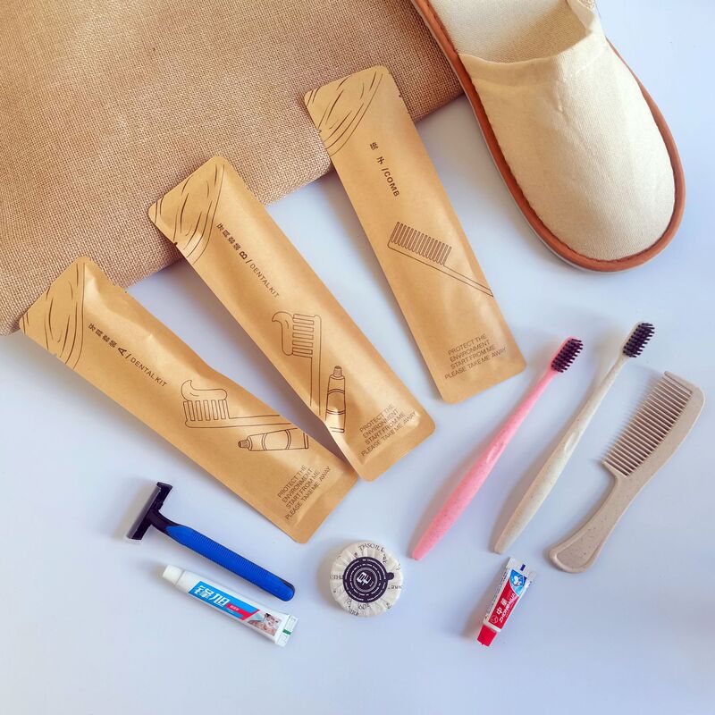 Hotel Disposable Toothbrush with Toothpaste Kraft Paper suit High-end Homestay Hotel Disposable Hotel Supplies suit