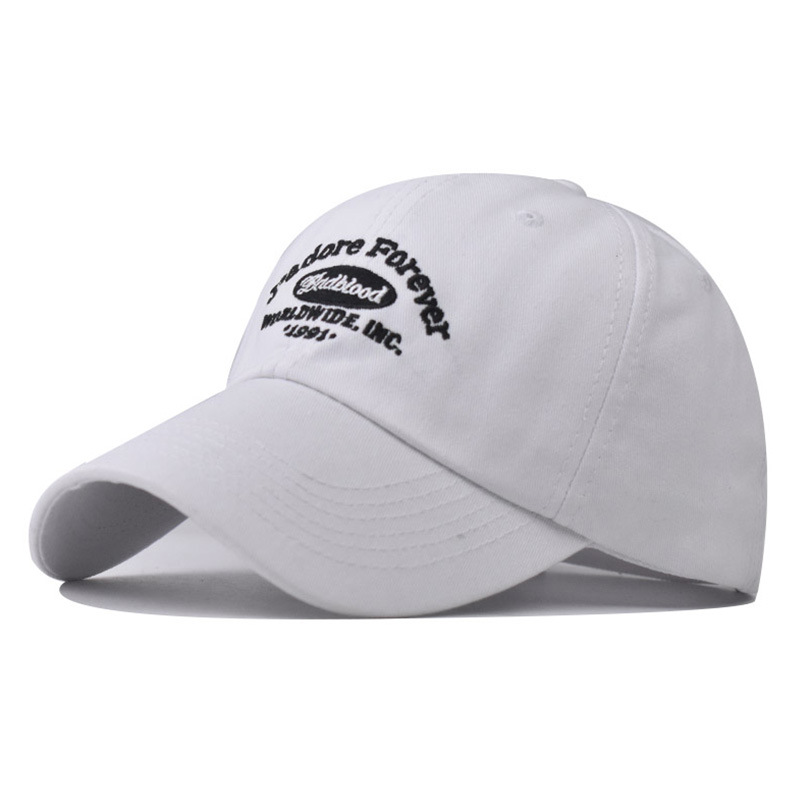 Nueva letra pequeña de algodón bordado sombrero de béisbol para hombres y mujeres sombrero al aire libre estilo coreano carta personalizada gorra de pico