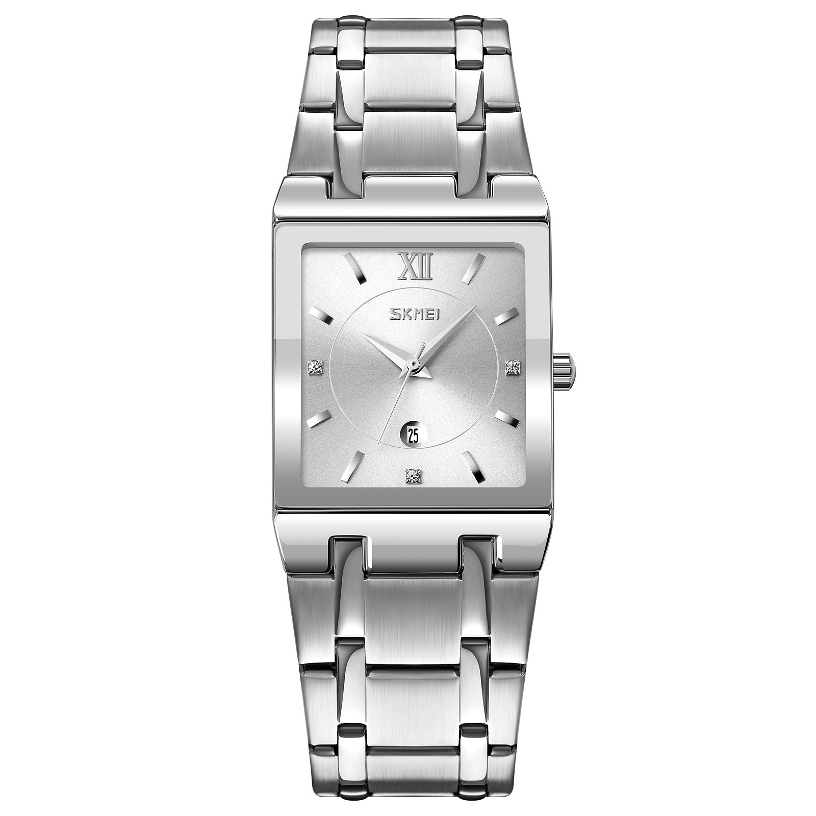 Momento calendario cuadrado americano reloj de hombre correa de acero impermeable ligero reloj de pulsera de negocios regalos personalizados mayoristas de comercio exterior