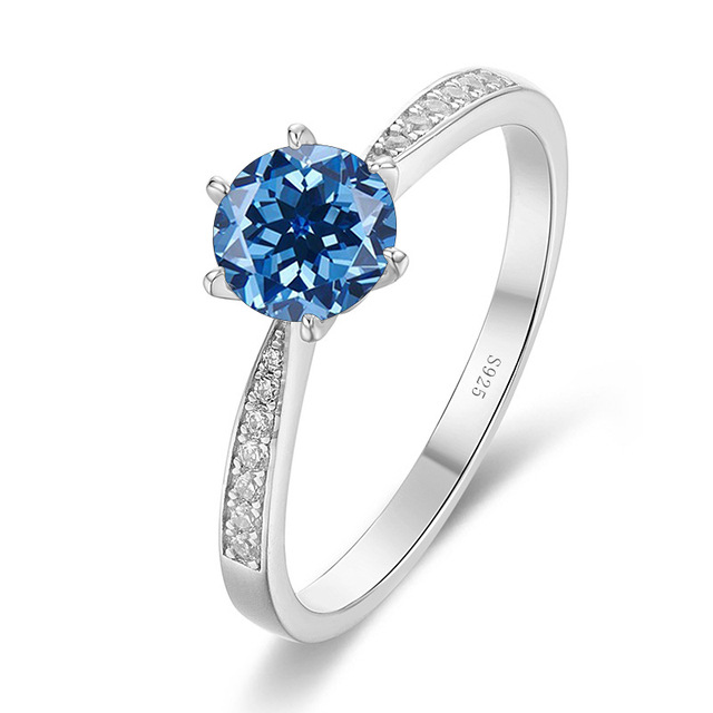 1 quilates 2 quilates de piedra de mosaico 925 plata esterlina pt950 anillo femenino con seis garras fabricantes Zhou suministro directo