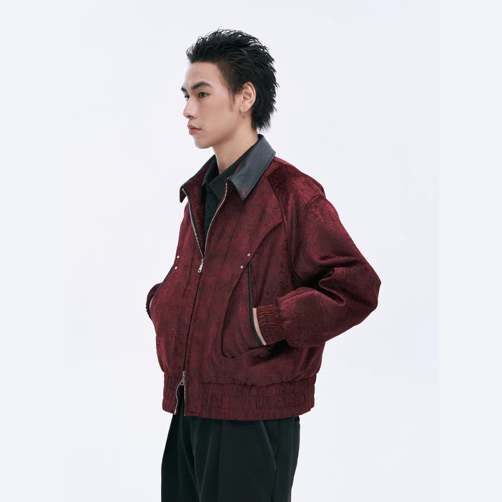 1 Trendy Brand Rivet Color-Block Suede Patchwork Lapel Jacket For Men And Women Couples 2026 Autumn Winter Loose Cool_voghion.com