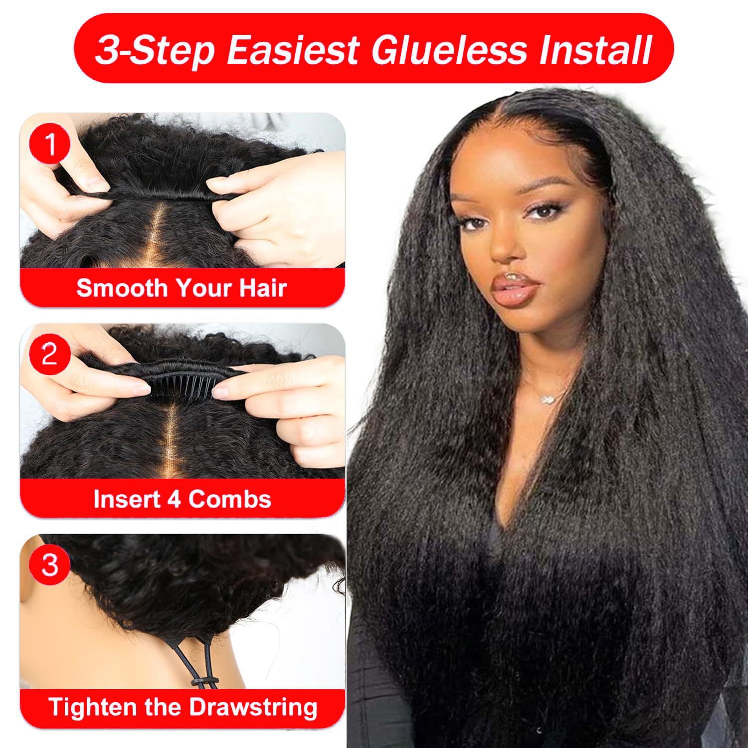 Parrucca lunga liscia in capelli sintetici con coulisse_voghion.com