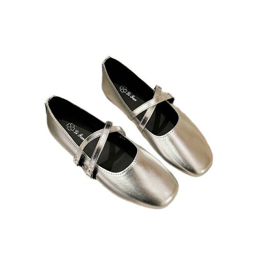 Women's Korean Version New French Retro Fairy Mary Jane Shoes with Square Head, Shallow Mouth, and Inner Heel Lift