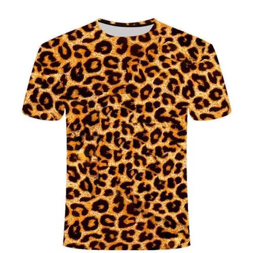 Summer men's and women's styles printed 3D leopard print short-sleeved T-shirts can be made