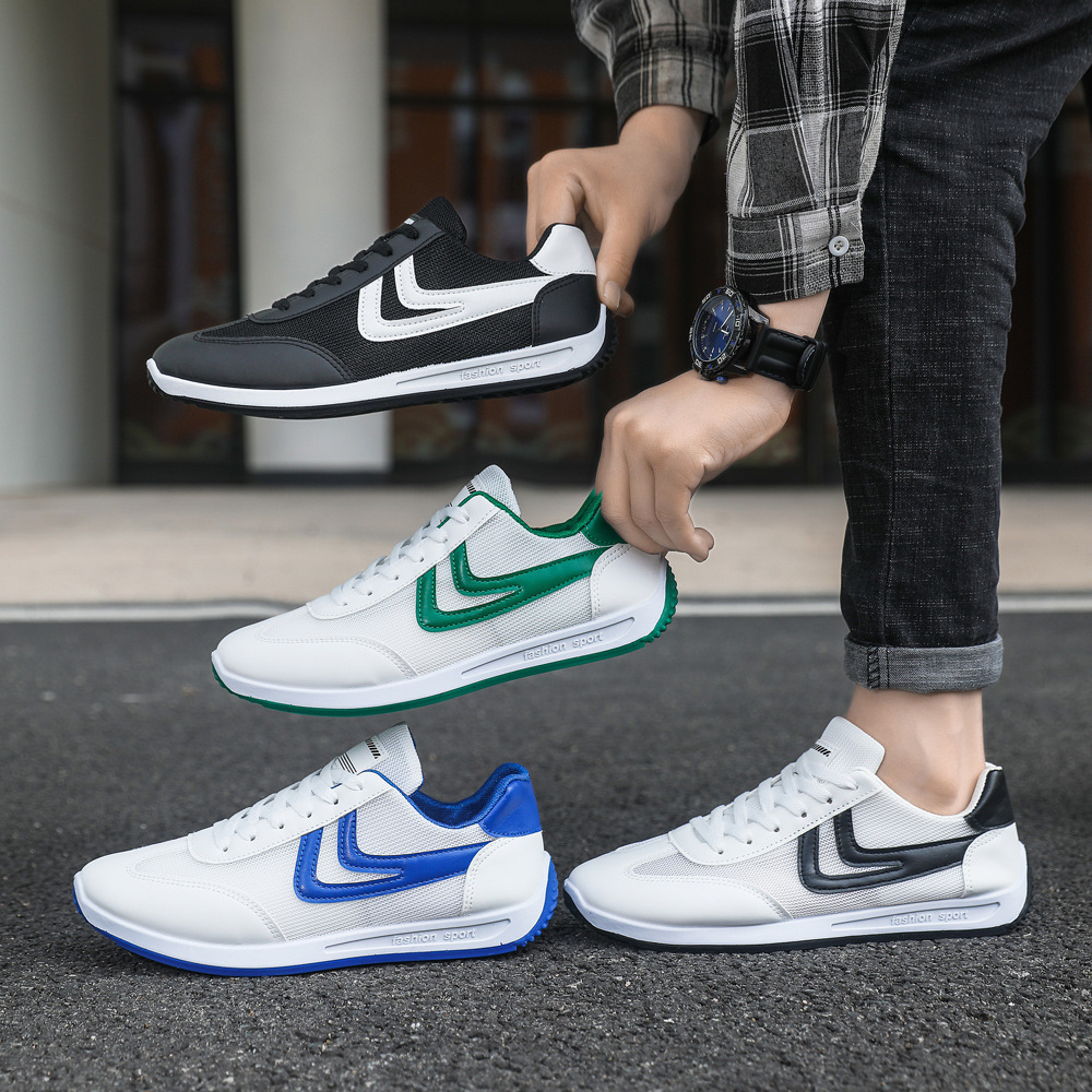 Zapatos casuales transpirables de verano para hombres, zapatos planos para estudiantes, zapatos blancos, zapatos deportivos para hombres, deportes diarios, zapatos casuales