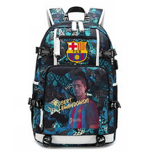 跨境新款球星Messi梅西周边迷彩背包学生大容量双肩包休闲旅行包